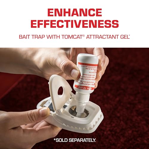 Image of Tomcat Press 'N Set Mouse Trap for Indoor or Outdoor Use,Plastic Spring-Loaded Mouse Killer with Grab Tab,2 Traps,(Pack of 8)