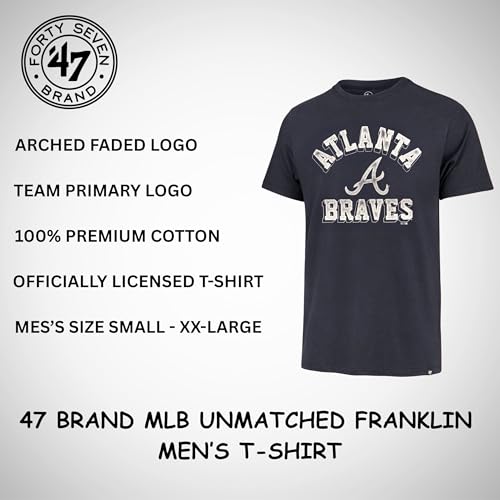 Image of 47 Men's MLB Unmatched Franklin Team Color Arched Wordmark Primary Logo Short Sleeve Baseball T-Shirt