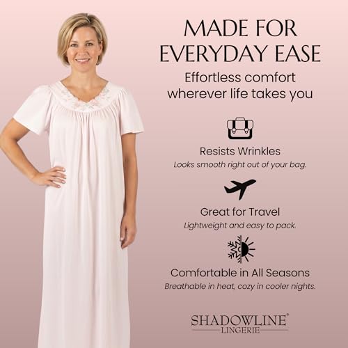 Image of Shadowline Women's Petals 53 Inch Short Flutter Sleeve Long Gown