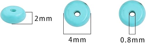 Miniatura 2 de Cuentas espaciadoras de color azul turquesa natural con cuentas sueltas para hacer joyas de cuentas 0.157 inx0.079 in 15.0 in