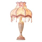 Conception simple: l'aspect élégant et élégant de cette lampe de chambre à coucher améliore la beauté de votre maison. L'ombre du tissu de l'abat-jour fait main persiste sur la base de résine polie solide.