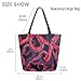 ZzWwR Fashion Red Tentacles Of Octopus Extra Large Canvas Gym Shoulder Tote,Durable Reusable Daily Top Handle Bag for Mens Womens Yoga Weekender Picnic Beach Travel Market Shopping