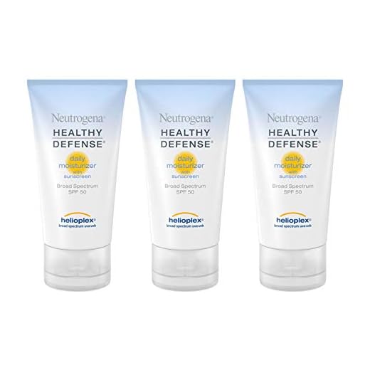 Neutrogena Healthy Defense Daily Moisturizer With Broad Spectrum SPF 50 Sunscreen, 1.7 Fl. Oz (Pack of 3)