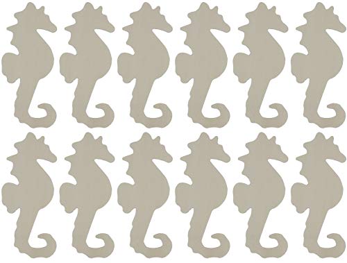 Creative Hobbies® Unfinished Wood Seahorse Cutout Shapes, 5 Inch Tall, Ready To Paint Or Decorate, Pack Of 12 #TOP1