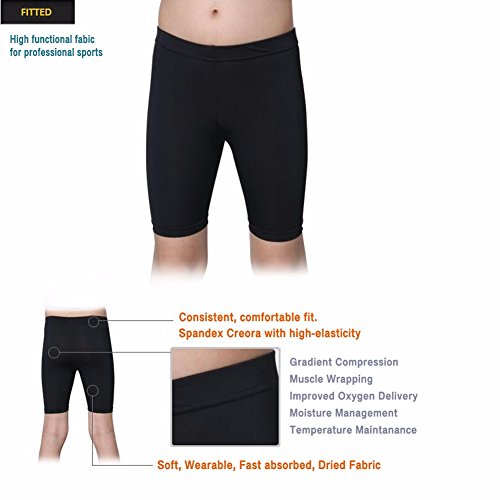 Henri Maurice bermuda de compressão infantil para meninos e meninas com elastano base de camada infe