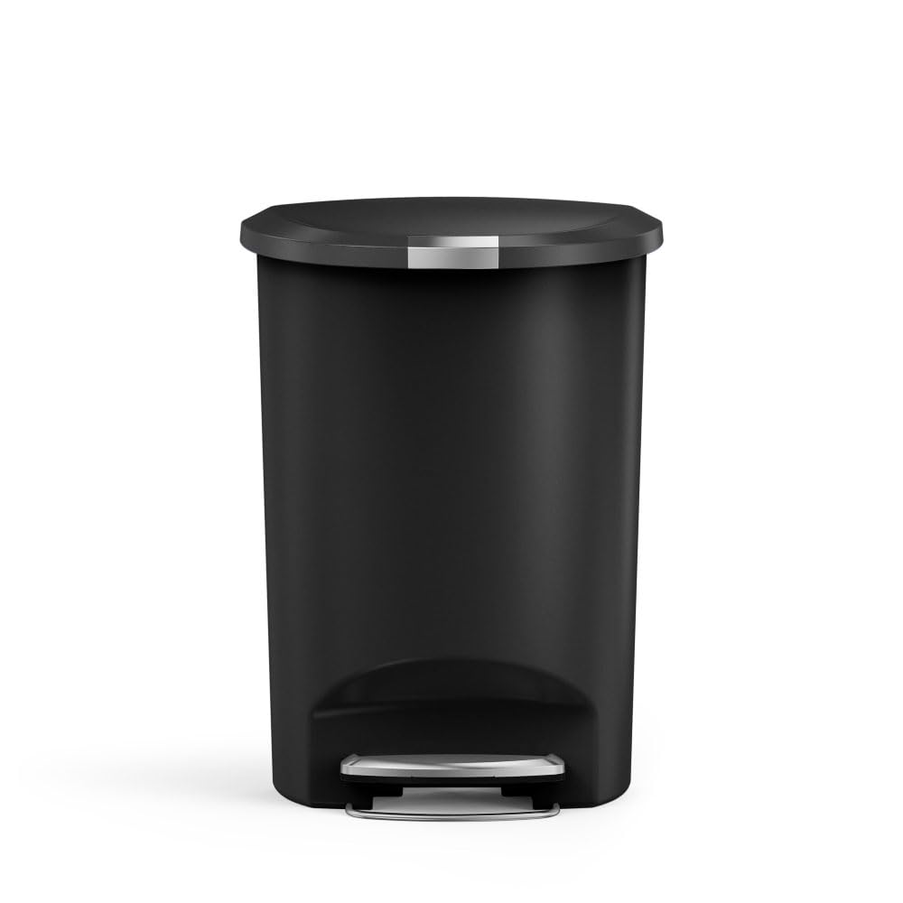 simplehumanプラスチックセミラウンドカン50L ブラック CW1355