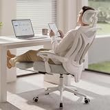 CYKOV Ergonomic Office Chair with Footrest - Adjustable Lumbar Support & Headrest, 90-135° Reclining Mesh Back Computer Chair - Home Office/Gaming, 350lbs Capacity