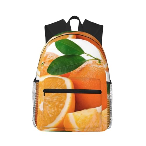 Sac à dos de voyage imprimé orange et sac à dos décontracté pour l'université et le travail