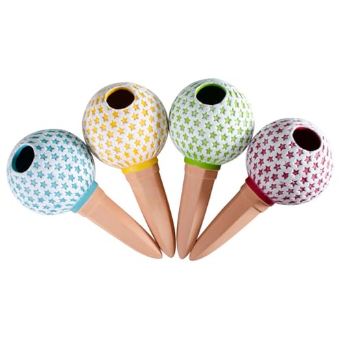 フラワー散水インサート - 散水プランターインサート、植物ウォーターグローブ| 4つの球形のバケーション散水ドリッパー。再利用可能な自動花散水装置 散水スパイク 植物花用