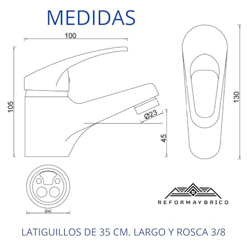 Miniatura 8 de Grifo Lavabo Baño-Grifos Para Lavabos De Baño-Color Cromado Plateado-Estilo Tradicional Mini -Grifo Mezclador Monomando-Accesorios De Instalación Y Latiguillos 3 8 Incluidos-Torneira Lavatorio