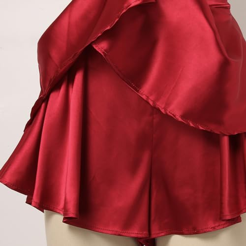 Mono mini vestido de satén con volantes para noches de verano 4