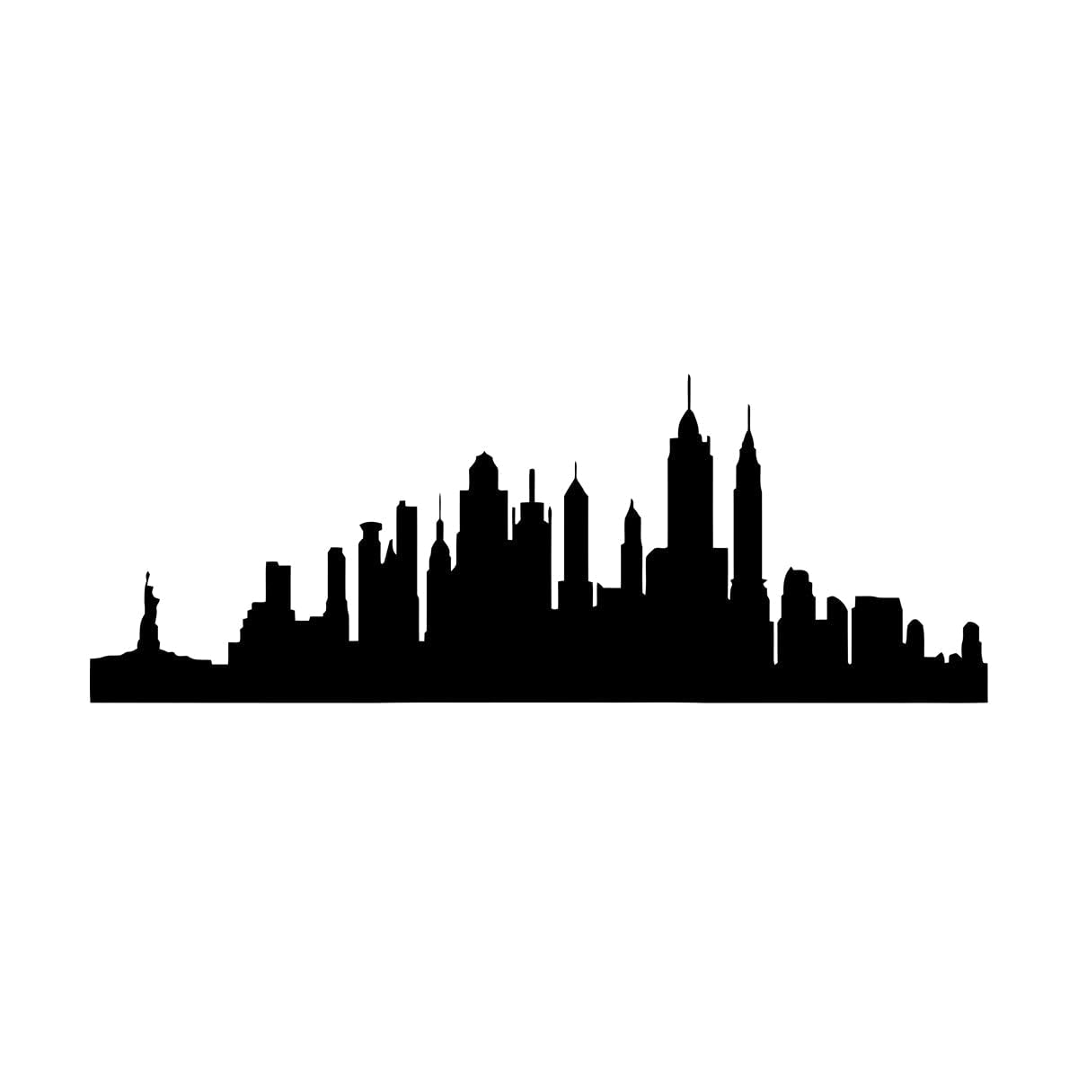 Lzhouting Wall Stickers 5480 New York City Silhouette Wall Vinyl Decal Cities Skyline Wall Art Sticker Removable Home Living Room Decor Landscape Mural Large - 40X114cm