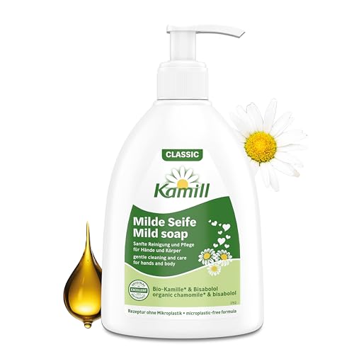 Kamill Milde Seife Classic 300ml – vegane Handseife – Flüssigseife mit Bio-Kamille & Bisabolol – sanfte Reinigung für normale Haut