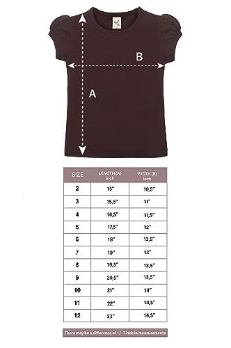 Image of Lilax Girls Short Puff Sleeve Cotton T-Shirt, Toddler & Little Girls Top | 95% Cotton Puff Sleeve Tee; Crewneck, Short Sleeve; Toddler & Girls Sizes 2T-12; for School, Play & Everyday; Machine Wash