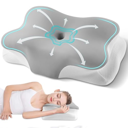 Cervical Neck Pillow for Side Sleepers with Removable Cover