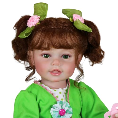 Muñeca Reborn Realista Niña 22 Pulgadas Pelo Rojo Ojos Verdes miniatura 4