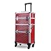Produktbild BYCDD Trolley Kosmetikkoffer Schminkkoffer Trolley, Abnehmbar Multikoffer Etagenkoffer Schminkaufbewahrung Make-up Koffer Beauty Organizer Case,Red