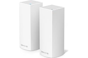 Linksys Velop Intelligent Mesh Wi-Fi Router (2-Pack) - AC2200 Tri-Band, Complete Wi-Fi...