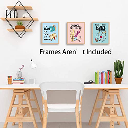 Image of TANXM Science Art Print Set,School Laboratory Decor, Classroom Wall Art,Science Explore Art Posters for Classroom Middle School Laboratory Library Study Decor, Set of 4 - No Frame,8 inchx10 inch