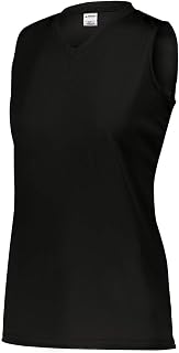 Augusta Sportswear Girls Sleeveless Wicking Attain Jersey, Black, L Shirt, L