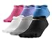 Nike Women's Training Lightweight No-Show 6-Pair Pack Black/White/Grey/Pink/Purple/Blue Socks, M (Women's Shoe 6-10)