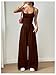 Floerns Women's Summer Jumpsuit Spaghetti Strap One Piece Outfit Wide Leg Baggy Pants Romper Brown X-Small