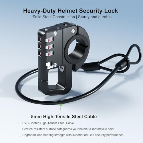 Kewig Aluminum Alloy Helmet Lock with Cable