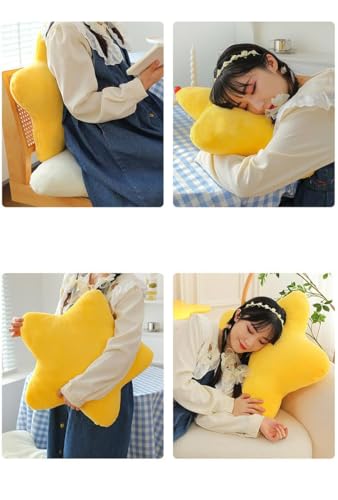 Kissen Stern Plüschkissen Stern Wurfkissen Schlafkissen Gefülltes Kissen für Heimdekoration (40cm, Yellow)