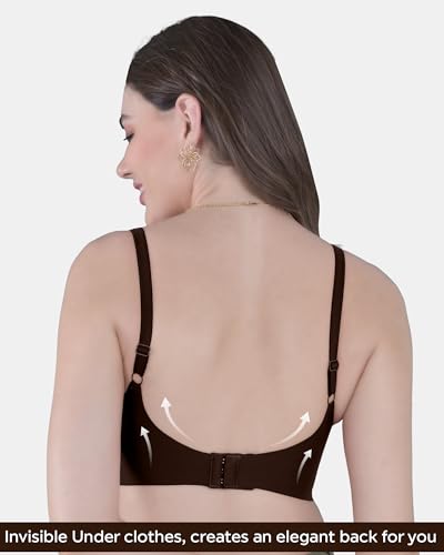 Image of Tweens Seamless Bonded Lightly Padded Invisibra for Women, Full Coverage, Elastic-Free Design, Invisible Fit, Polyamide Fabric | Pack of 1 |
