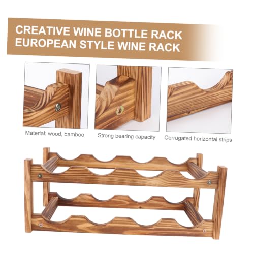 Soporte de botella de vino de madera diseño moderno miniatura 3