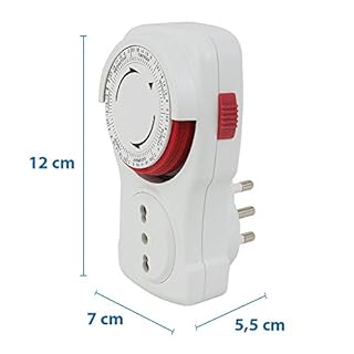 Poly Pool PP1409 Temporizzata con Programmatore/Timer Settimanale, Spina Italiana Grande 16 A e Presa Bivalente