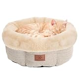 WINDRACING Cat Beds for Indoor Cats,Kitten Bed,Dog Bed for Extra Small Dogs Breeds,Puppy Kennel Bed, Comfy Durable Pet Sleeping Bed, Washable Roun Cat Bed & Non-Slip Bottom, Size 18'L x 18'W x 7.5'Th