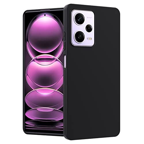 AOKUMA Case Compatible with Xiaomi Redmi Note 12 Pro - Soft Black TPU Case Slim Phone Cover [Anti-Scratch][Anti-Fingerprint][Drop Protection]