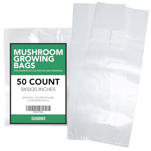 Mushroom Grow Bags (50 Pack) - 6 Mil Thick Autoclave...