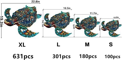 Blumuze Wooden Jigsaw Puzzles, Sea Turtle Wooden Puzzles for Adults, Unique Shaped Animal Wood Puzzles, Wooden Animal Puzzles for Adults Kids with Wood Gift Box, 38 * 33cm, 301pcs-L