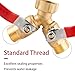 Garden Hose Splitter, 2-Way Heavy Duty Brass，All-metal Y-valve water pipe diverter With Long Handle,Hose Splitter Connector,3/4’ GHT Threaded Y-Shaped Valve Faucet Adapter