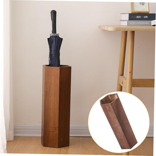 Porte-parapluies en bois design rangement entrée de bureau compact - 6
