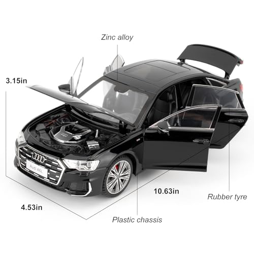 Modelo Audi A6L 1:18 BDTCTK con sonido y luz negro miniatura 2