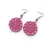 filo metallico da ricamo Orecchini pendenti da donna, orecchini mandala, Gioielli all\'uncinetto, Made in Italy, Bijoux da donna, Lavorazione Artigianale