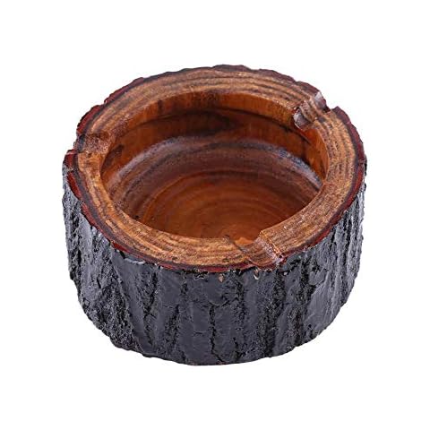 Runder Aschenbecher Aus Holz, Einzigartiger Handgemachter Cover