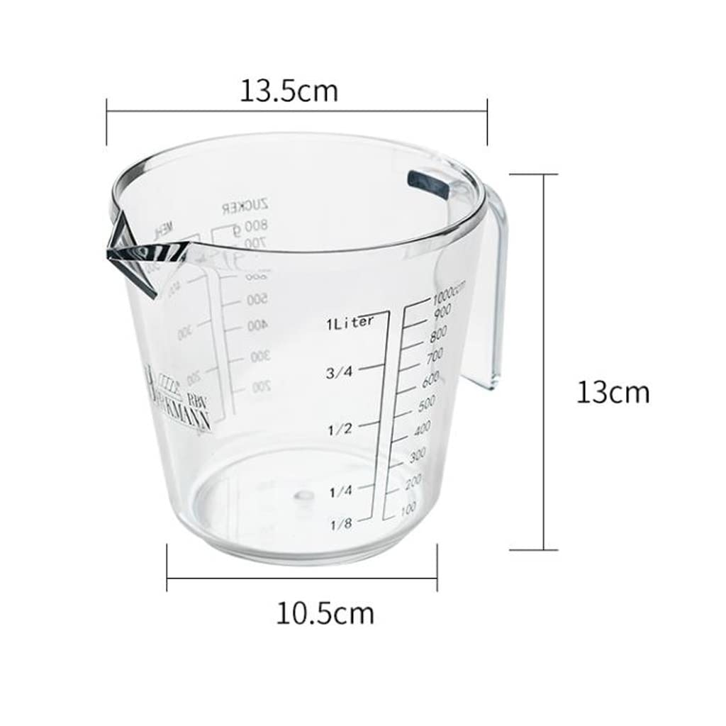 Outils de Cuisson Cuisine Tasses à mesurer en Plastique avec échelle Lait Farine Lait Thé Épaississant Ménage Durable (1000 ML)