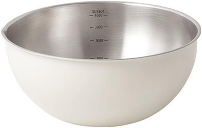 Mixing Bowls Stainless Steel Salad Bowl Home Cooking with Scale Nesting Set for Food Prep(25cm)