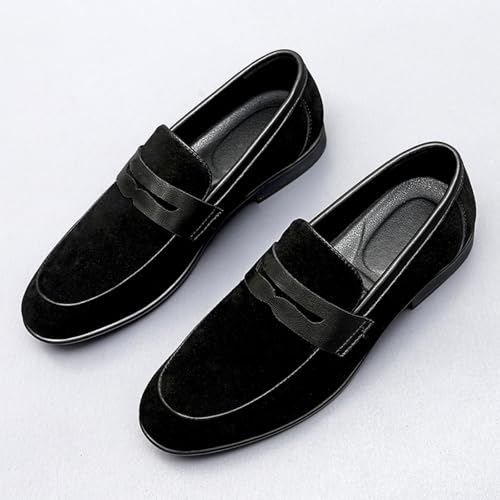 Men's Genuine Suede Penny Loafers Slip-On Dress Shoes Lightweight Comfortable Breathable Non-Slip Formal Tuxedo Suit Shoes for Walking Wedding Business Casual Office Date Night Party3