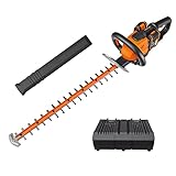 WORX WG284E Akku Heckenschere 40V (2x20V) – Elektro Heckenschere mit 60cm Dual Schnittklingen für gleichmäßige Schnitte – Inkl. Schutzköcher