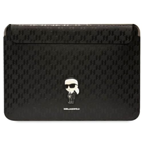 Karl Lagerfeld Sleeve KLCS16SAKHPKK 16" Black Saffiano Monogram Iconic