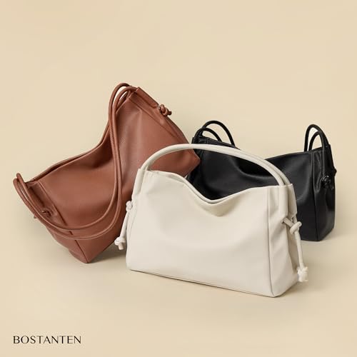 Image of BOSTANTEN Shoulder Bag for Women Pebbled Vegan Leather Purse Soft Handbag