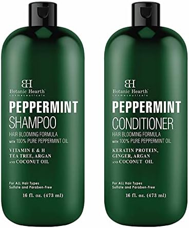 Botanic Hearth Peppermint Shampoo and Conditioner Set |for Men and Women| 16 fl oz X 2 pack