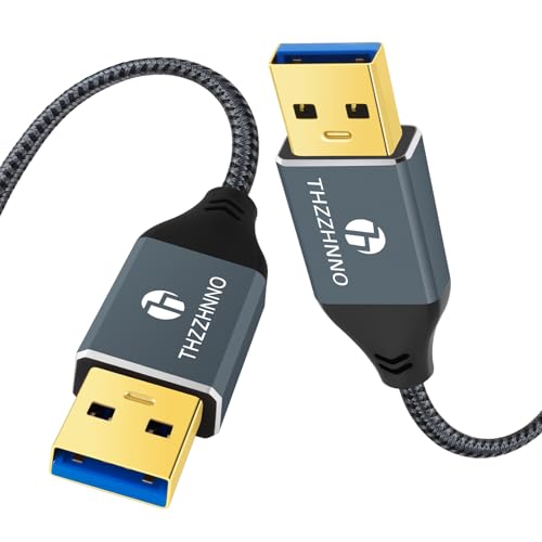 Thzzhnno Câble 3.0 USB de 2M, 5Gbit/s USB A Mâle Compatible avec Appareil Photo, Lecteur DVD, TV, Lampe Flash, Concentrateur, Moniteur, Haut-Parleur