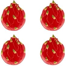 Vista Alegre Bordallo Pinheiro Tropical Fruits Set of 4 Dessert Plates Pitaya Dragon Fruit