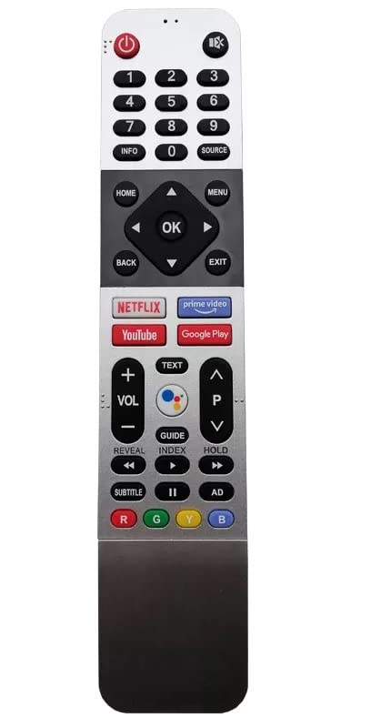 Image of Remote Control Compatible for Sansui & Coocaa LED TV with Voice Supported Google Assistance - Pairing Required (SNSUI BLK 01 VoiceSupp, Silver & Black)(Remote Type 14)